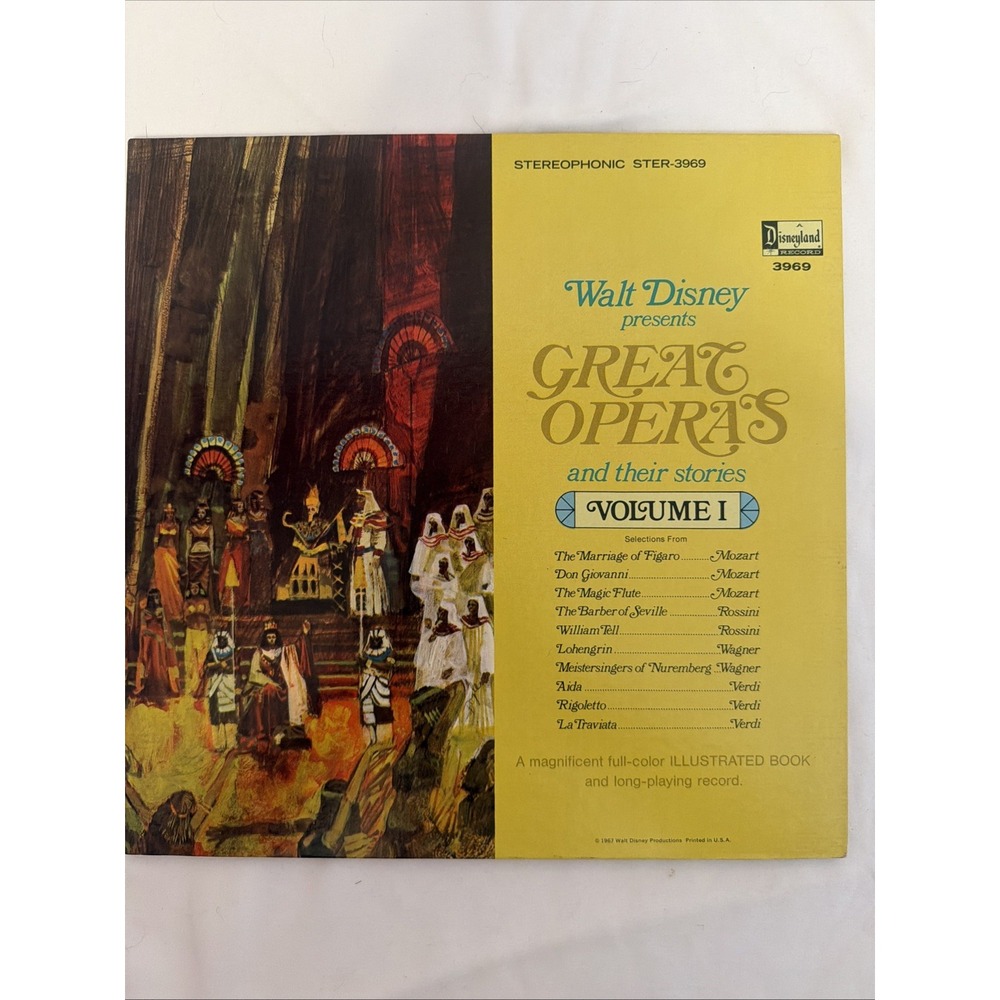 WALT DISNEY Presents GREAT OPERAS V1 LP (1967) DISNEYLAND RECORDS #3969 (EX)